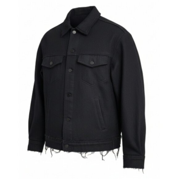 Max Mara Sportmax Black 100% Virgin Wool Jacket Women’s Frayed Hem Italy Size 2 - Picture 2 of 16